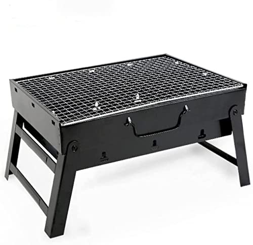 Barbecue à charbon de bois portable et pliable en acier inoxydable
