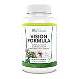 Bio Naturals Eye Vitamin Supplement with Lutein, Zeaxanthin, Lycopene, Bilberry, Quercetin & More - All Natural Proprietary Blend Supports Vision & Macular Health - 60 Veggie Capsules