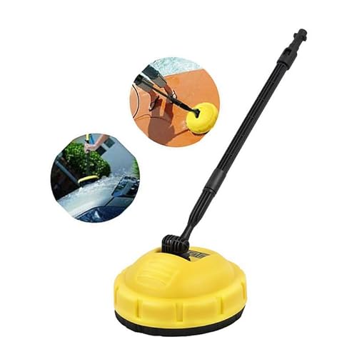 Bimhayuu Pressure Washer Su-rface Cleaner Power Washer Attachment Portable Patio Cleaner Floor Cleaner with Rotating Nozzle Brush Suitable for Patio Cleaning and Car Washing (Yellow)