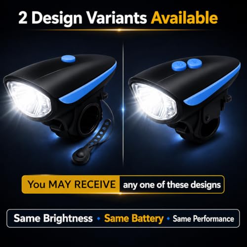 Image of PulGos Rechargeable Cycle Light for Bicycle with 𝟏𝟒𝟎𝐝𝐁 Horn (𝟓 Sound Modes), Bright LED Cycle Headlight(𝟑 𝐋𝐢𝐠𝐡𝐭 𝐌𝐨𝐝𝐞), Up to 𝟒𝟖 𝐡𝐫𝐬 𝐁𝐚𝐭𝐭𝐞𝐫𝐲 𝐥𝐢𝐟𝐞, Ideal for Night Riding