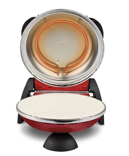 G3 Ferrari G10006 Pizza Express Delizia, pizzaoven, 1200 W, thermostaat instelbaar op 400 °C, geurende pizza in 5 minuten, dubbele verwarmingsweerstand, receptenboek en palet inbegrepen, rood - Afbeelding 6