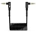 Reflex Camera 3.5mm Coiled TRS to TRRS Lavalier Microphone Cable 70cm – Audio Adapter for Smartphones, Tablets & Laptops, Copper TPE with Aluminium Connectors