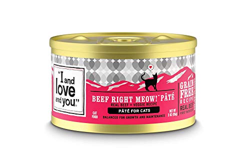 "I and love and you" Naked Essentials Canned Wet Cat Food - Grain Free, Beef Recipe, 3-Ounce, Pack of 24 Cans