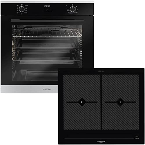 Oranier Backofen Set autark Flächeninduktionskochfeld 60 cm FLI 2064 be cook mit Edelstahl Einbaubackofen EBS 9936
