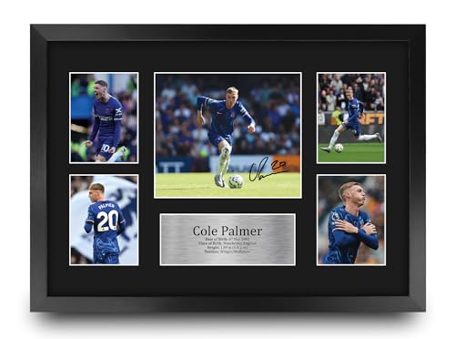 Cadre photo autographe Cole Palmer Chelsea édition A3 premium