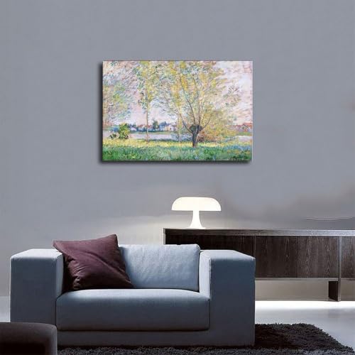 Impression sur toile The Willows de Claude Monet tableau 30x45cm - 5