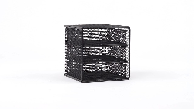 Relaxdays Desk Organiser, with 3 Drawers, Faux Leather, DIN