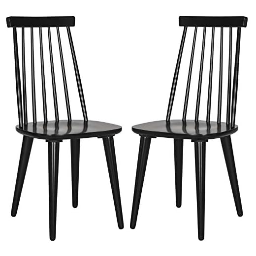 Safavieh American Homes Collection Burris Country Farmhouse Wood Black Spindle Side Chair (Set of 2)