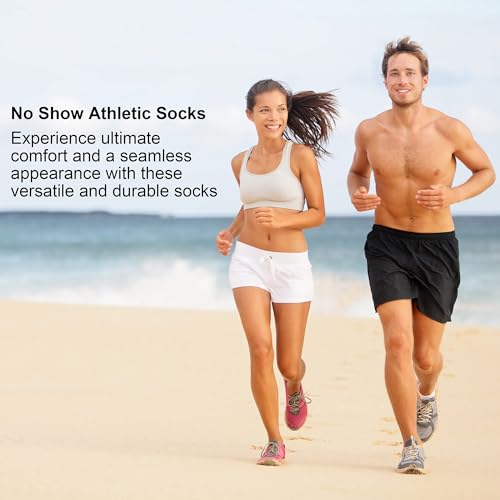 Image of No Show Socks Womens Cushioned Low Cut Invisible Footies for Running Athletic Gym Ankle Socks 6 Pairs