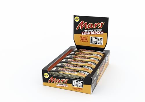 Mars Orange Chocolate Low Sugar High Protein Bars 12×55g | 18g Protein Only 2g Sugar | Healthy Energy Snack Individually Wrapped Protein Bar for Fitness Gym & OntheGo Fuel