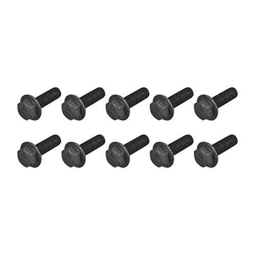 METALLIXITY Flanged Hex Head Bolts (M10x30mm) 10pcs, Hexagon Serrated Flange Bolt Fully Thread Screw