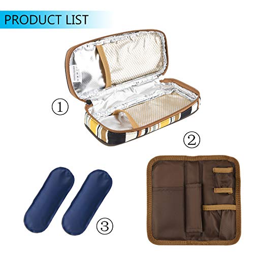 goldwheat Portable Medical Travel Cooler Bag Insulin Cooler Case Diabetic Organizers with 2 Ice Packs - Thumbnail 2