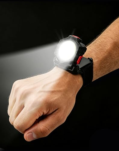 Siuyiu Wrist Running Lights 300 Lumen Hands-Free Rechargeable LED Wrist Lights with 4 Modes - 120 Wide COB Flood Light IPX5 Waterproof Safety Light for Night Running Jogging & Outdoor Activities