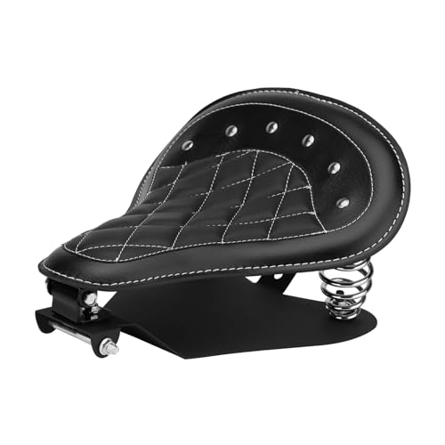 LKV Motorcycle Solo Driver Seat with Seatbase Mounting Hardware Kit Custom Chopper Bobber Seats Universal Fit for Harley Davidson Sportster XL 1200 883 48