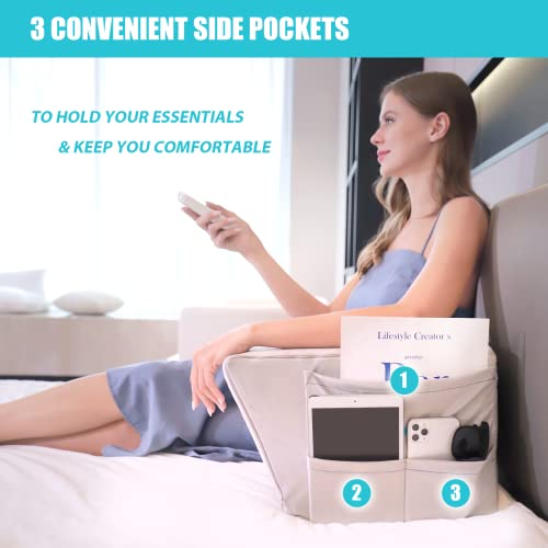 Lisenwood Foam Bed Wedge Pillow, Adult Reading Pillow & Sit Up Pillows For Bed, Arm Support Pillow For Sitting Up In Bed/Couch, Angled Bed Pillow For Relaxing, Gaming, Reading, Watching Tv Gray #TOP3