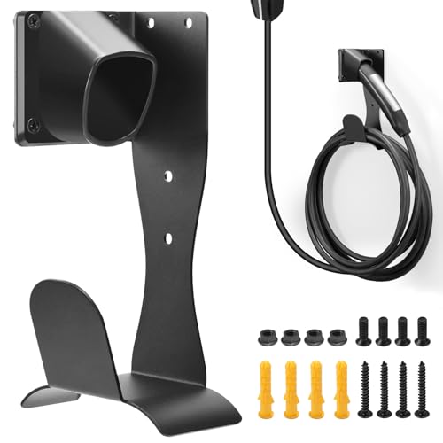 LZSTEC for Tesla Charger Cable Holder Organizer - Space-Saving Wall-Aligned Mount NACS EV Charger Holder for Tesla Model 3/Y/X/S and NACS (SAE J3400) Connectors