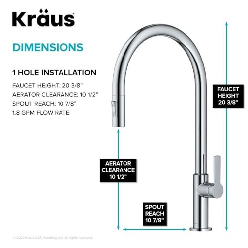 Image of KRAUS Oletto High-Arc Single Handle Pull-Down Kitchen Faucet in Chrome, KPF-2821CH
