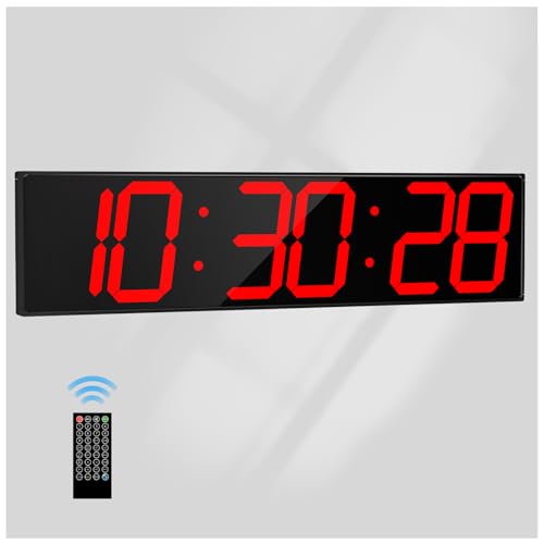 Large Digital Wall Clock with Countdown and Stopwatch