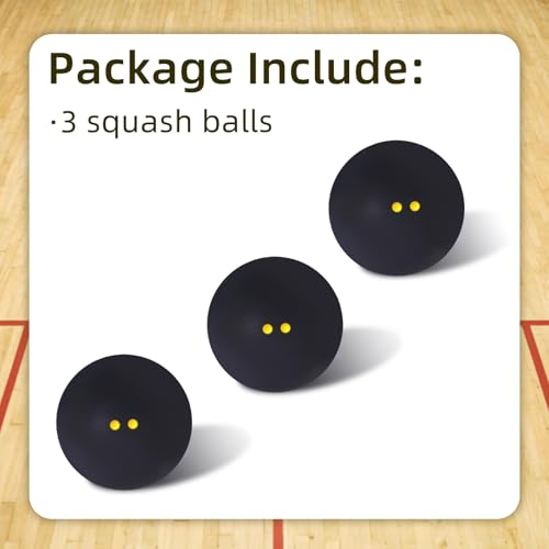 image for Flylin Double Yellow Dot Squash Ball, 37mm Sports Competition Squash B