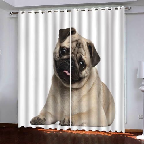Rideaux occultants imprimé chiens pour une chambre d'enfant chaleureuse