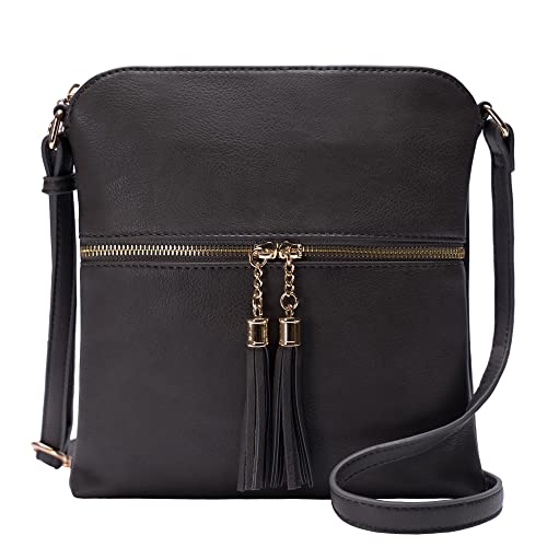 Image of Solene Womens Lightweight Medium Crossbody Purse with Tassel, Perfect Size Crossbody Bags for Daily Use, travel