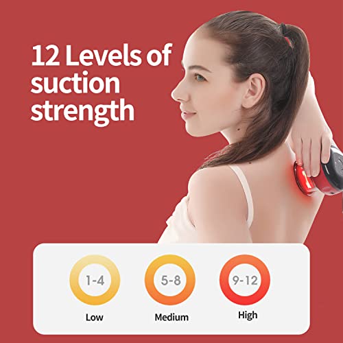 Becommend Smart Dynamic Cupping Therapy Set,Cellulite Massager 3 In 1 Vacuum Therapy Machine, Remover,Gua Sha Massage Tool With12 Level Temperature And Suction, Red #TOP3