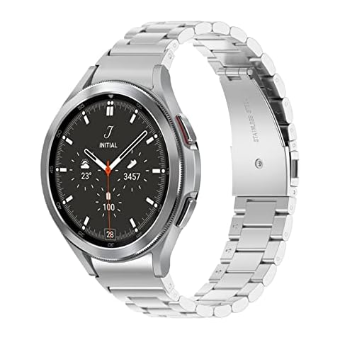 SPGUARD Strap Galaxy Watch 5/Watch 4 Strap,20mm Watch Strap Compatible with Samsung Galaxy Watch 5 40mm/44mm strap,Galaxy Watch 5 Pro 45mm strap,Galaxy Watch4 40mm/44mm,Galaxy Watch4 42mm/46mm(Silver) Cover