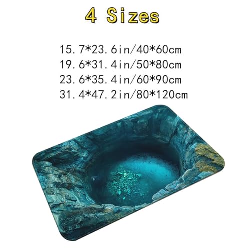 boiszeda Paillasson Illusion d'optique Imprimé fantaisiste Illusion Trompe-l'œil Tapis Cave Tapis de Sol créatif en Polaire Cristal – vue 4