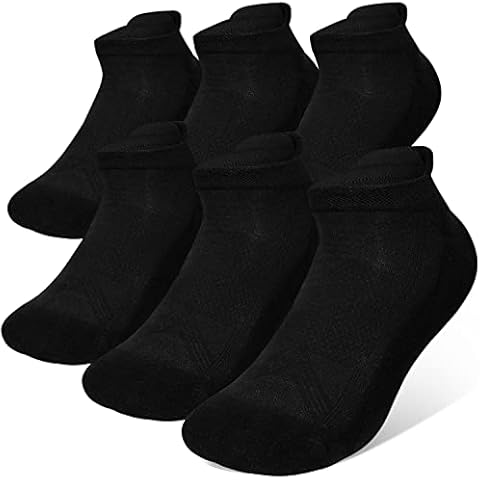 KEECOW No Show Blister-resist Running Cushion Athletic Socks For Men and Women (9-11.5, Black 6 Pairs) Cover