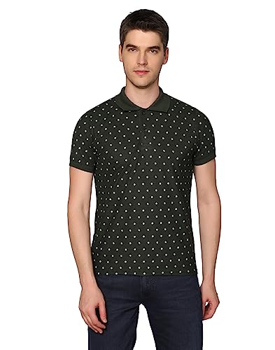 Image of INKKR Men's Printed Polo Neck Half Sleeve Multicolor T-Shirt