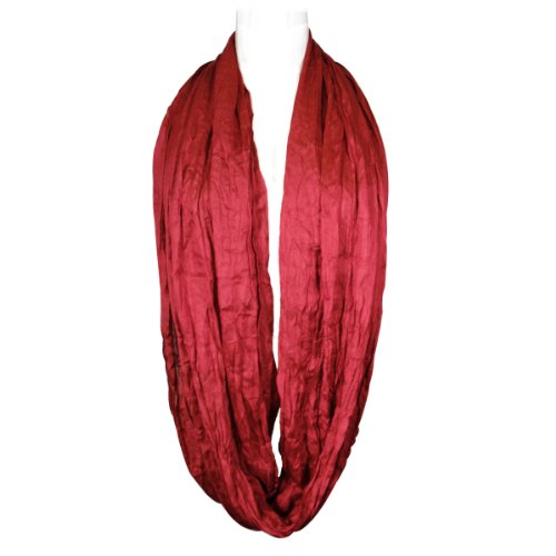 Wrapables Lightweight Silky Soft Infinity Loop Scarf, Burgundy2
