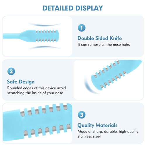 Image of 5Pcs 2-in-1 Nasal Hair Cutter, Double Sided Nose Hair Cutter, Portable 360 Rotating Manual Nose Hair Trimmer for Men and Women, Colorful