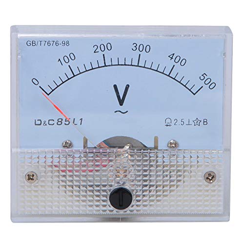 Puntatore quadrato analogico Volt Indicatore pannello ago Puntatore AC Voltmetro 0-500V Scala Scala Misuratore di tensione Misuratore Pannello rivelatore Metri