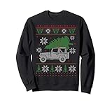 Christmas Tree on 4x4 Offroad Vehicle Ugly Christmas Sweatshirt