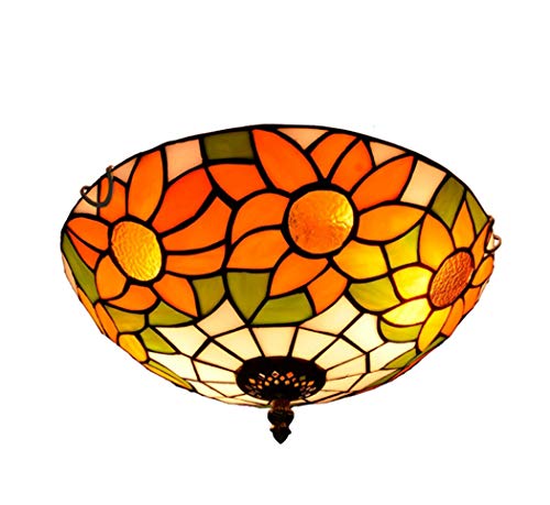 Plafonnier tournesol vitrail pour illuminer la chambre à coucher