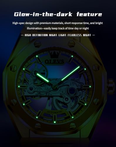 Image of OLEVS Automatic Watch for Men Self Winding Mechanical Luxury Business Stainless Steel Multi Calendar Waterproof Luminous Wrist Watches