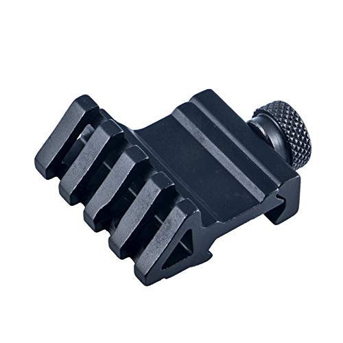 Sparwod45 Degree Angle Offset Rail Mount,4 Slots 20mm Picatinny Weaver Scope Rail Mount Base Adapter for Mounting Flashlights