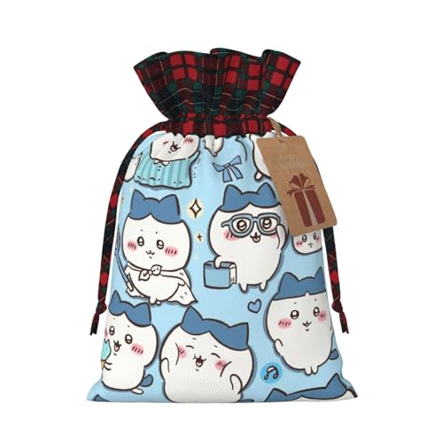 ギフトバッグ ちいかわ ハチワレ 巾着袋 ラッピング袋 引きひも袋 軽量 コンパクト 巾着バッグ 収納袋 小物入れ トラベルポーチ ジュエリーポーチ 小物収納 携帯用 大容量 おしゃれ かわいい 人気 誕生日 記念日 プレゼント 12*17.5cm