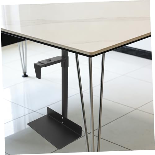 Soporte para CPU de escritorio y soporte para torre de computadora, ajustable 5.1"-8.5" de ancho y 3.9"-18.5" de altura, soporte para CPU con montaje de tornillo para oficina y estación de trabajo en casa, acero negro miniatura 7