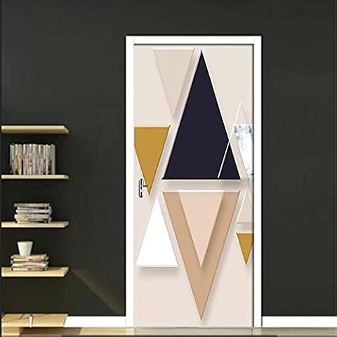 3D Print Artwork Sticker Picture Geometric Figure Modern Home Decor Paper Self Adhesive Decal PVC Door Cabinet Waterproof Poster77X200Cm3D Photo Door Murals Poster Scene Wallpaper Bedroom House Door Cover
