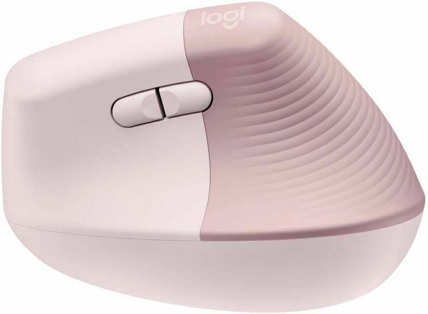 Logitech Lift Vertical Wireless Ergonomic Mouse (Rose) 4 Buttons Bundle with 4-Port USB 3.0 Hub (2 Items)