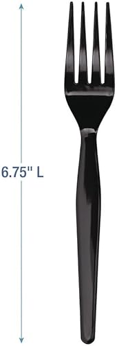 Miniatura 3 de Boardwalk FORKHWBLA - Cubiertos de poliestireno pesado, tenedor, negro, 1000/caja