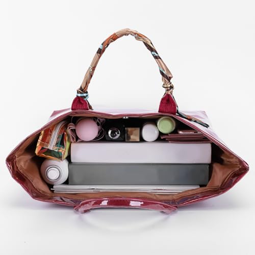 Image of Lushandy PVC Tote Bag for Women Jelly Beach Bag Top Handle Hobo Handbag | Water-Resistant, Wipe Clean, Lightweight
