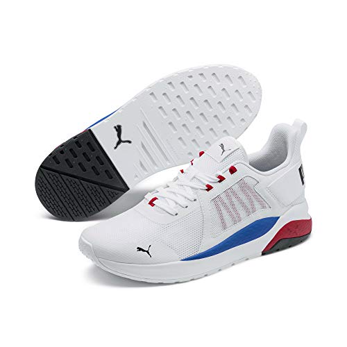 Image of PUMA Men's Low-Top Sneakers, White White Black High Risk Red 03, 7.5