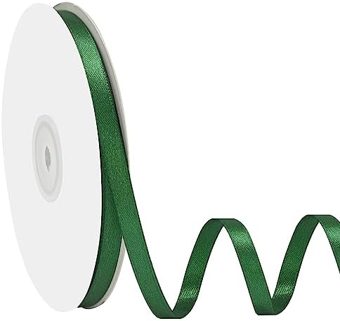 Amazon.com: Simplegoal Double Face Forest Green Satin Ribbon 1/4 Inch X ...