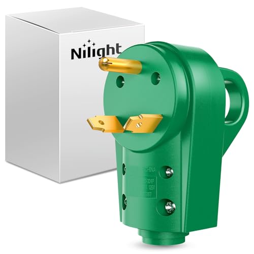 Image of Nilight 30 Amp RV Male Replacement Plug with Handle ETL Listed