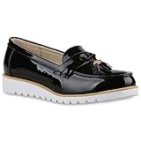  stiefelparadies Damen Schuhe 136591 Slipper Black Lack 39 Flandell