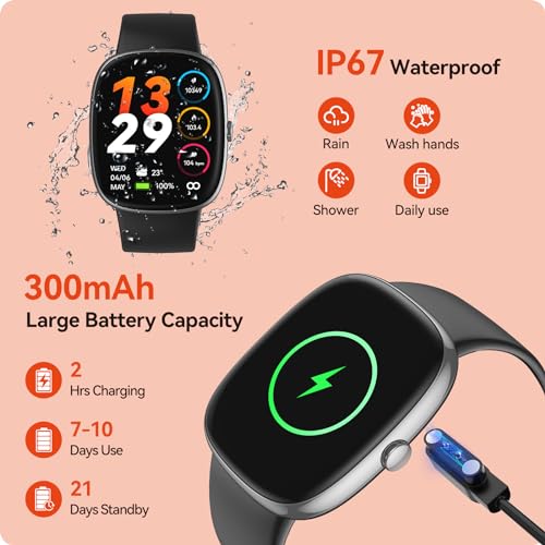 VPSTAY Fitness Tracker Watch with 24/7 Heart Rate Blood Oxygen Sleep Monitor, 1.69" HD 10 Day Battery Life Smart Watch, Step Calorie Counter Pedometer Activity Trackers Smartwatches for Women Men by VPSTAY - Used condition - Image 6