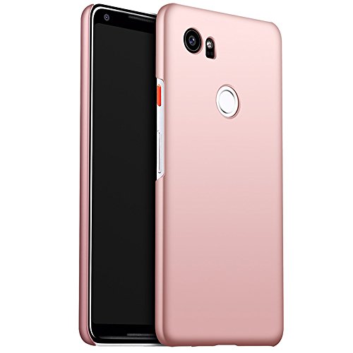 INSOLKIDON Compatible con Google Pixel 2XL Funda PC Cáscara Dura Ultrafino Simple Teléfono Protector Cáscara Proteccion Cubierta Protectora (Rosado)