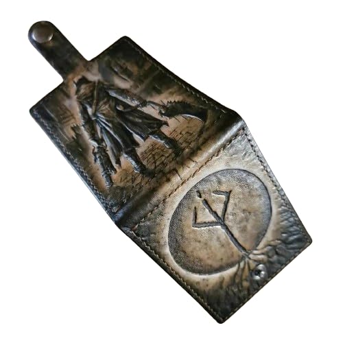 Bloodborne, The Holy Blade, Ludwig, The Old Hunters, Men's 3D Genuine Leather Wallet, Handmade wallet, Carved wallet, Tooled wallet, Airbrush Art, Bifold wallet, Custom wallet, Personalized wallet